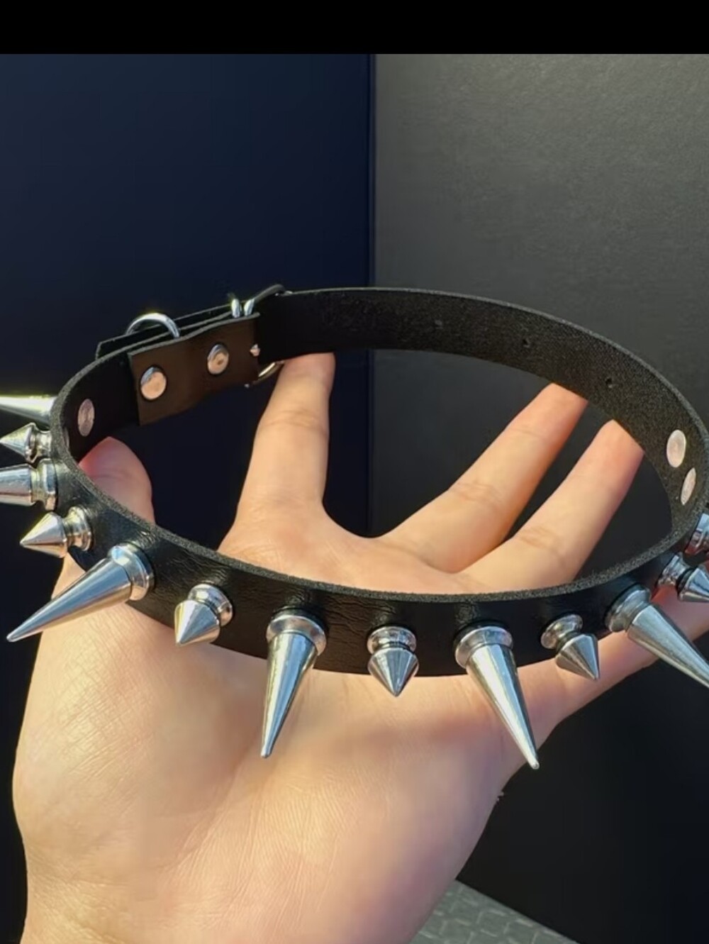 Punk Rock Rivet Collar Exaggerated PU Collar Design Choker